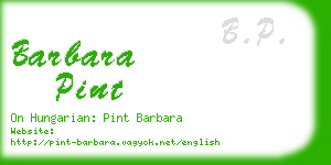 barbara pint business card